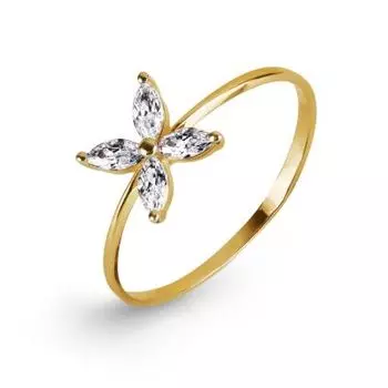 Кольцо с фианитами Линии Любви