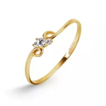 Кольцо с фианитами Линии Любви