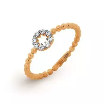 Кольцо с фианитами Линии Любви