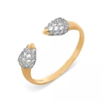 Кольцо с фианитами Линии Любви