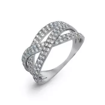 Кольцо с фианитами Линии Любви