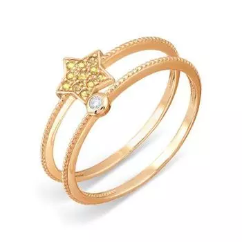 Кольцо с фианитами Линии Любви