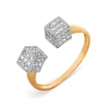 Кольцо с фианитами Линии Любви