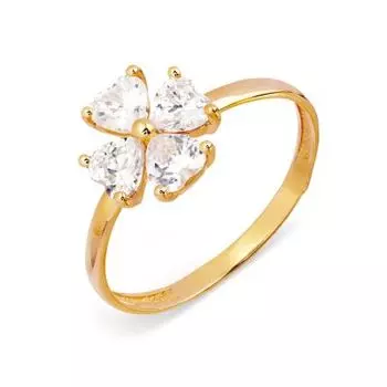 Кольцо с фианитами Линии Любви