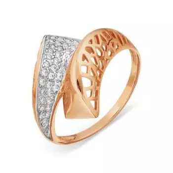 Кольцо с фианитами Линии Любви