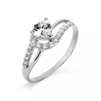 Кольцо с фианитами Линии Любви