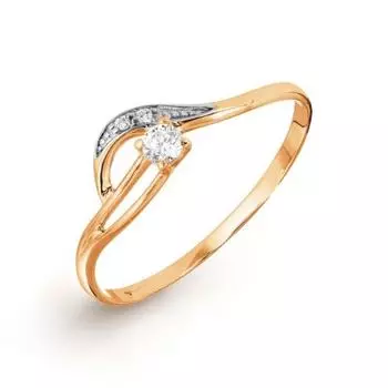 Кольцо с фианитами Линии Любви