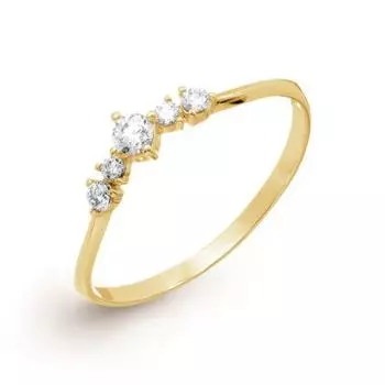 Кольцо с фианитами Линии Любви