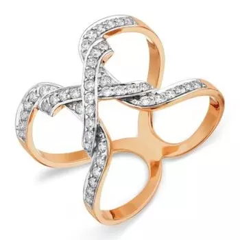 Кольцо с фианитами Линии Любви