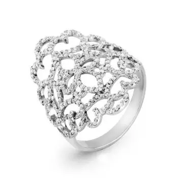 Кольцо с фианитами Линии Любви