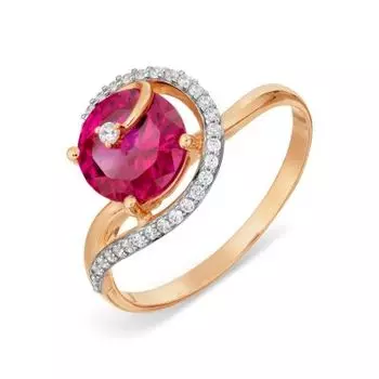 Кольцо с фианитами Линии Любви