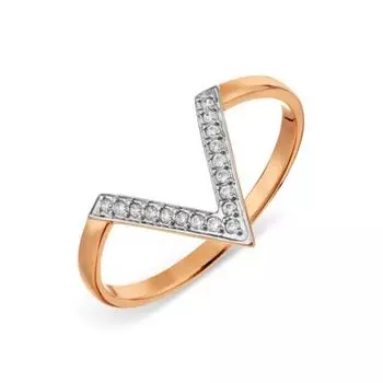 Кольцо с фианитами Линии Любви