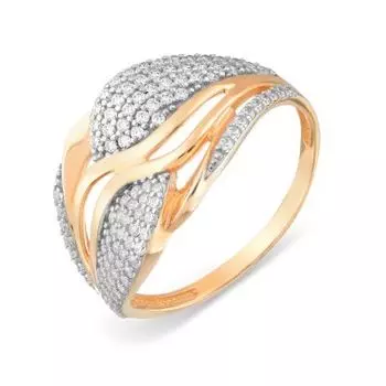 Кольцо с фианитами Линии Любви