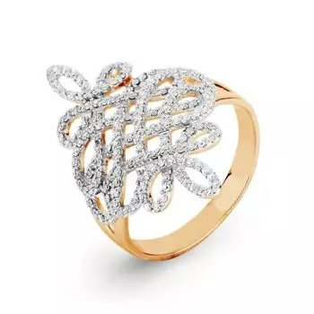 Кольцо с фианитами Линии Любви