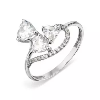 Кольцо с фианитами Линии Любви