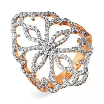 Кольцо с фианитами Линии Любви