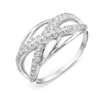 Кольцо с фианитами Линии Любви