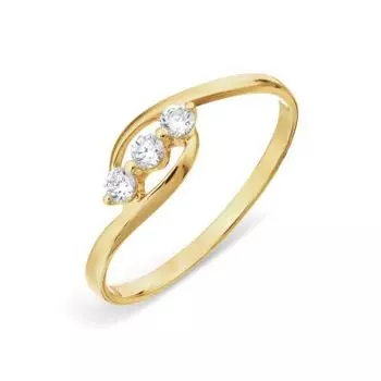 Кольцо с фианитами Линии Любви