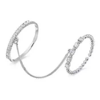 Кольцо с фианитами Линии Любви