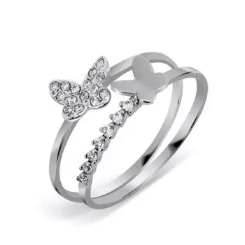 Кольцо с фианитами Линии Любви