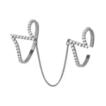 Кольцо с фианитами Линии Любви