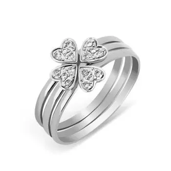 Кольцо с фианитами Линии Любви