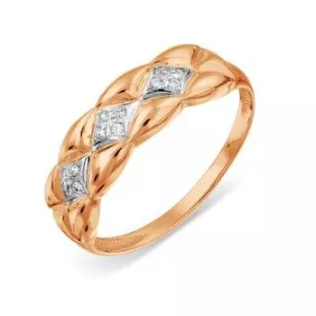 Кольцо с фианитами Линии Любви