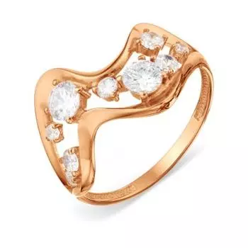 Кольцо с фианитами Линии Любви