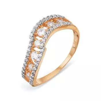 Кольцо с фианитами Линии Любви