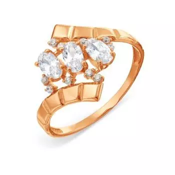 Кольцо с фианитами Линии Любви