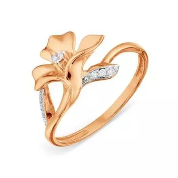 Кольцо с фианитами Линии Любви