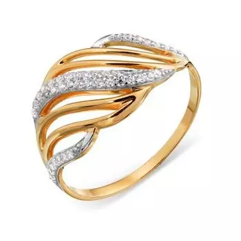 Кольцо с фианитами Линии Любви