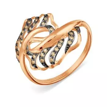 Кольцо с фианитами Линии Любви