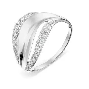 Кольцо с фианитами Линии Любви