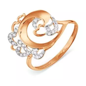 Кольцо с фианитами Линии Любви