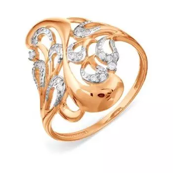 Кольцо с фианитами Линии Любви