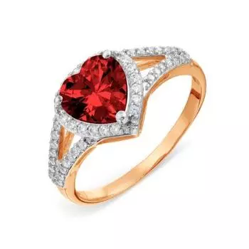 Кольцо с фианитами Линии Любви