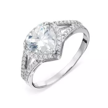 Кольцо с фианитами Линии Любви