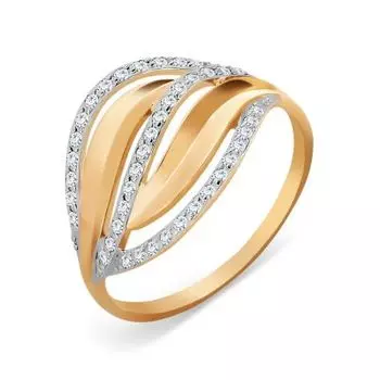 Кольцо с фианитами Линии Любви