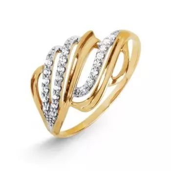 Кольцо с фианитами Линии Любви