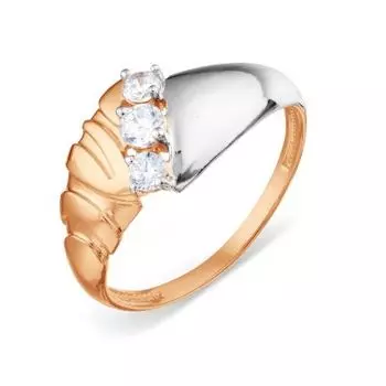 Кольцо с фианитами Линии Любви