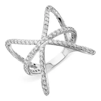 Кольцо с фианитами Линии Любви