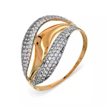 Кольцо с фианитами Линии Любви