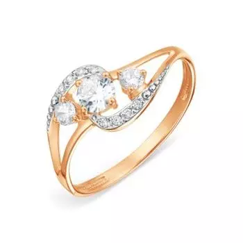 Кольцо с фианитами Линии Любви