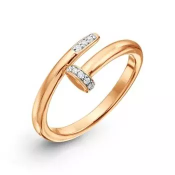 Кольцо с фианитами Линии Любви