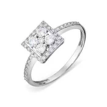 Кольцо с фианитами Линии Любви