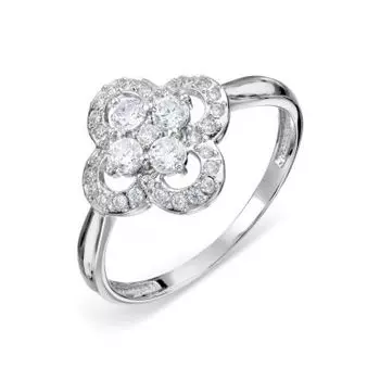 Кольцо с фианитами Линии Любви