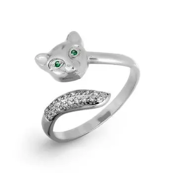 Кольцо с фианитами Линии Любви