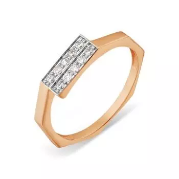 Кольцо с фианитами Линии Любви