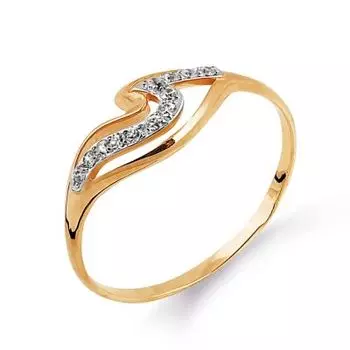 Кольцо с фианитами Линии Любви